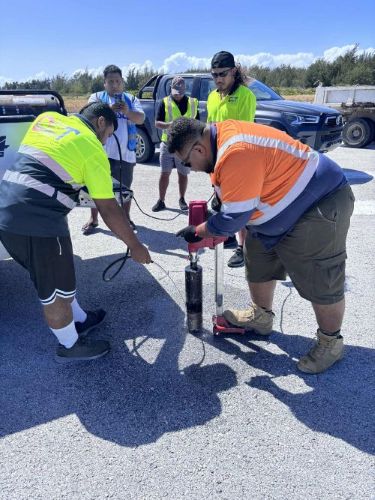 Preliminary testing on Cassidy International Airport Runway
